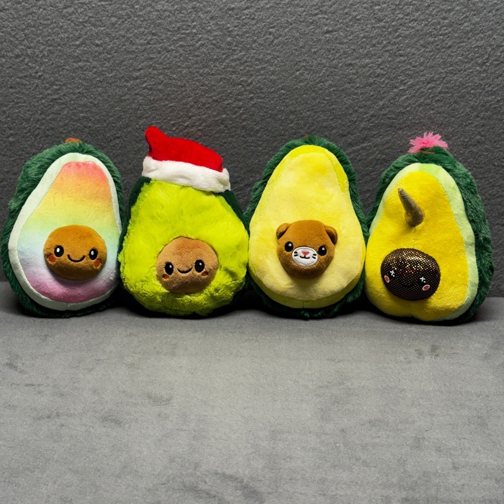Squishable Mini Avocado Plush Set of 4 Rainbow Santa Bear Unicorn‎ 7"